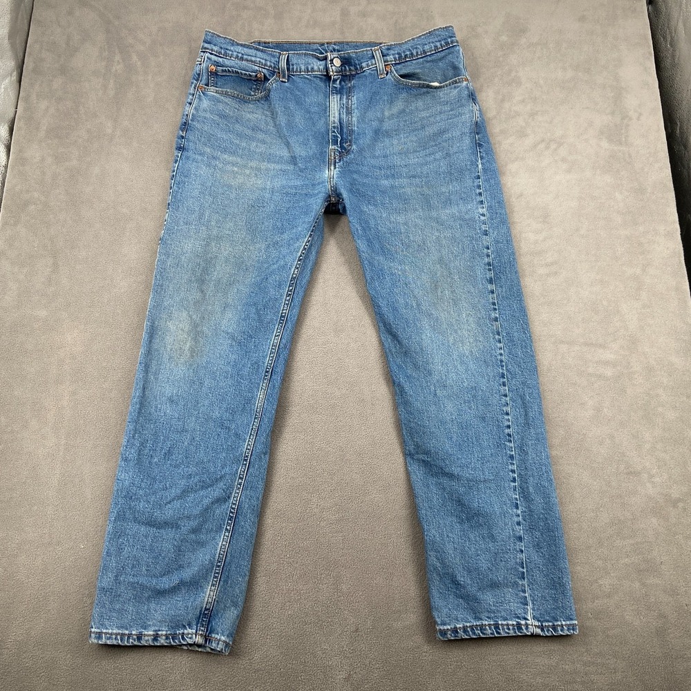 Levi's 505 Jeans Mens 40x32 Blue Medium Wash Denim Casual High Rise Straight Leg